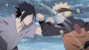 Create meme: naruto vs Sasuke the last battle