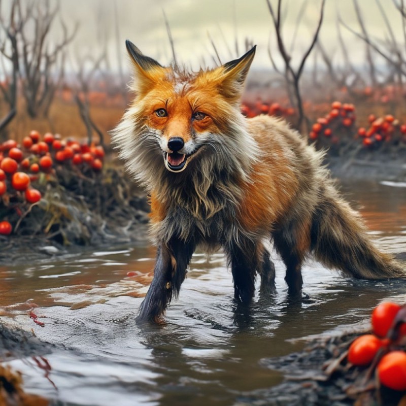 Create meme: chanterelle , Fox , painting with a fox