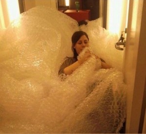 Create meme: in the bath with foam, Woman
