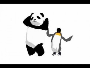 Создать мем: панда и пингвин лого, танцующая панда рисунок, картинки панда дэб