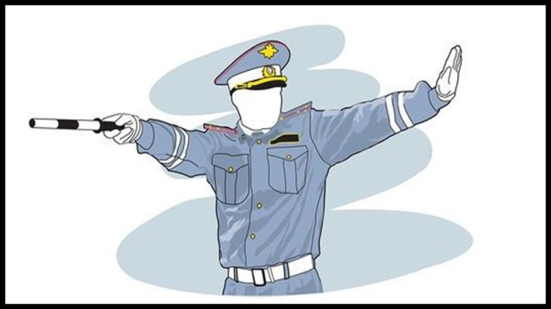 Create meme: traffic police drawing, dps drawing, policeman 
