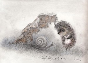 Create meme: hedgehog in the fog drawing pencil, hedgehog in the fog Norstein drawings, hedgehog in the fog picture
