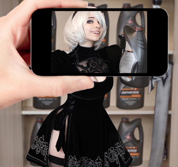 Create meme "nier machine 2b ladder cosplay, yorha no.2 type b cosplay...