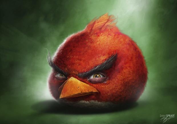 Create meme: realistic birds of angri birds, Angri birds the red bird, The bird from the Angri Birds