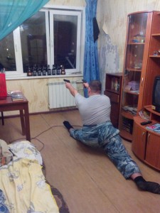 Create meme: a typical Russian picture, when she came into the room to bath, dad in the room