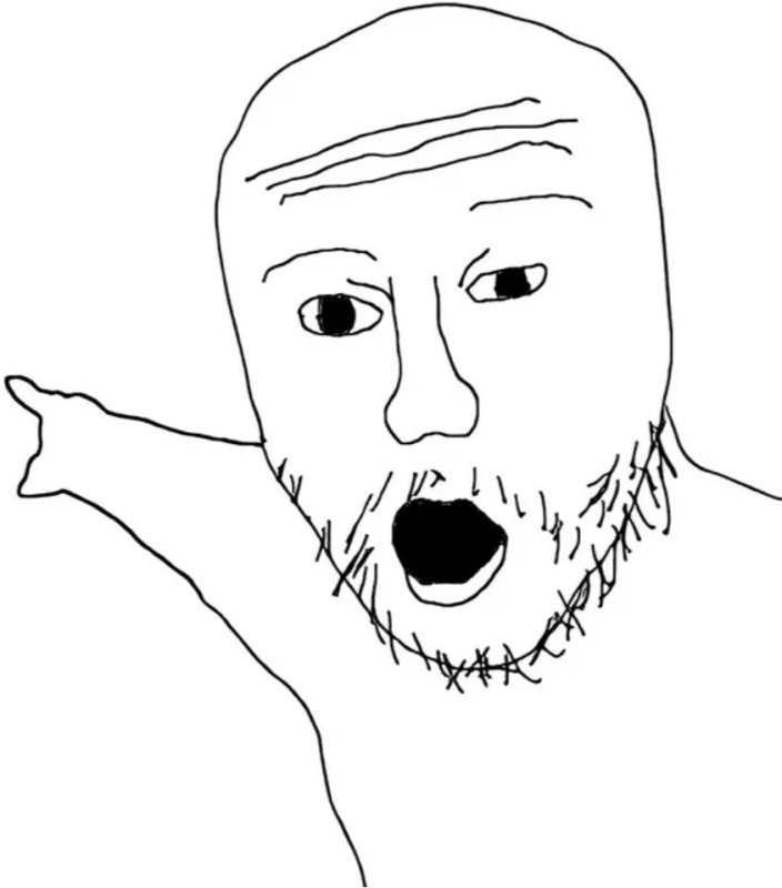 Create meme: soyboy wojack, He points his finger at the meme, soyjaks pointing