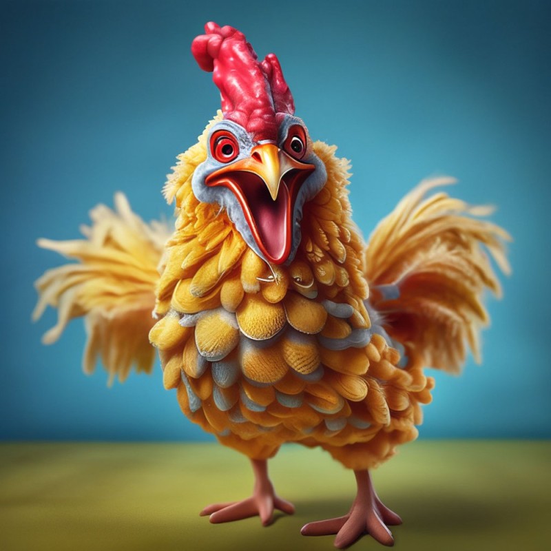 Create meme: chicken , creative rooster, bird chicken 