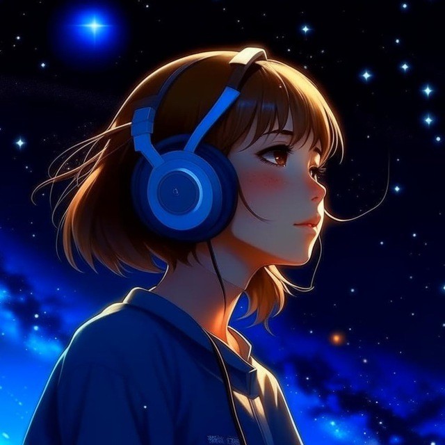 Create meme: figure , music from anime, Dream headphones night