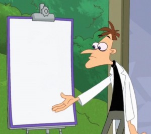 Create meme: chalk Board, fufillment meme, Phineas and ferb