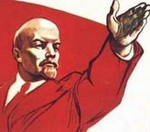 Create meme: poster Lenin a hand, Lenin forward comrades, forward comrades