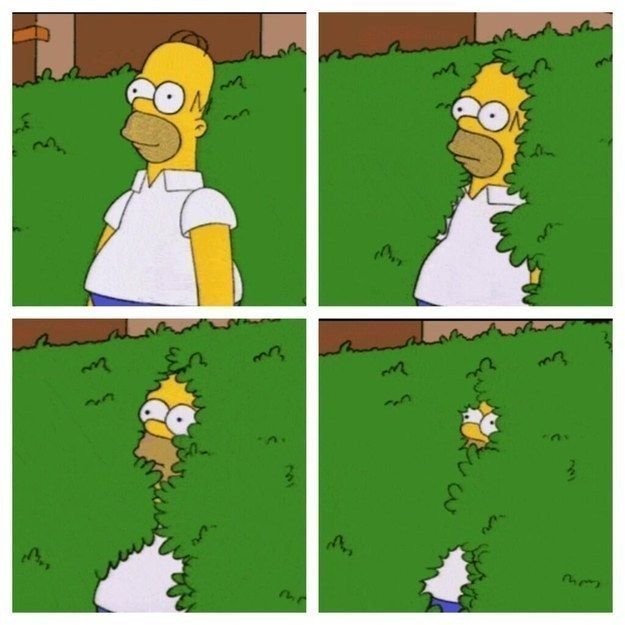 Create meme "Homer is hiding in the bushes, The simpsons , Homer goes into the bushes meme" - Pictures - Meme-arsenal.com