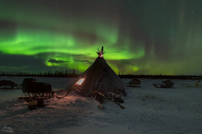 Create meme: northern lights yamal, Northern Lights of the Yamalo-Nenets Autonomous District, Yamalo-Nenets Autonomous Okrug Northern Lights