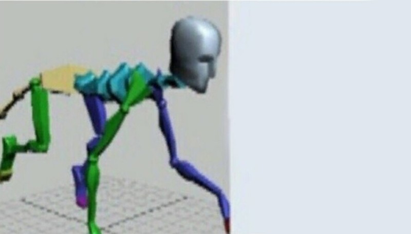 Create meme: stickman in 3d max, biped skeleton, braindance 3d model