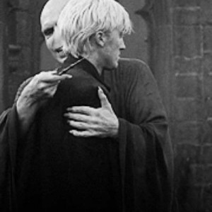 Create meme: voldemort, draco hugs voldemort