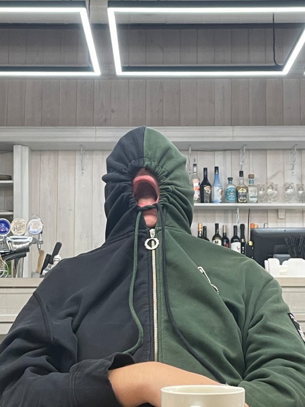 Create meme: people, people , a jacket with eyes on the hood