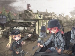 Создать мем: вермахт, panzer, anime