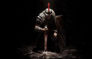Create meme: the knight in the knee with a sword, knight armor, Roman legionary Wallpaper