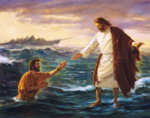 Создать мем: jesus songs, иисус по воде, хождение по водам иисуса христа