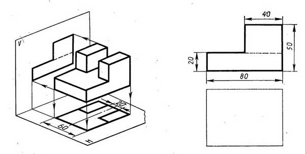 Create meme: redraw the front projection of the part, projection drawing, projections of the drawing