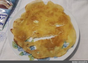 Create meme: the first pancake is lumpy, pancakes fritters, chebureks with cheese