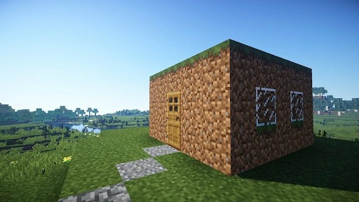 Create meme: a house made of earth in minecraft, Noob's house in minecraft, big house in minecraft