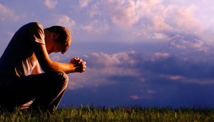 Create meme: A man is praying, a person prays in nature, Trust in God