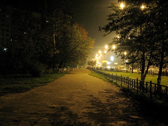 Create meme: park in the evening, in the evening , walking at night