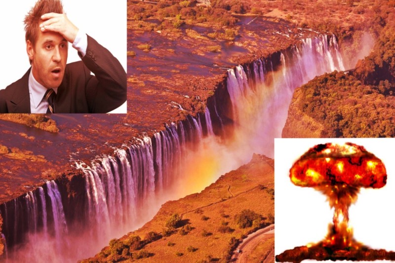 Create meme: Victoria Falls, big waterfall, waterfall 