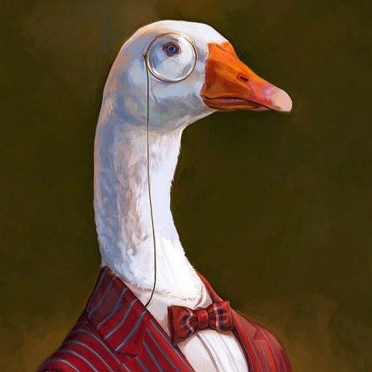 Create meme: geese painting, cool goose, important goose