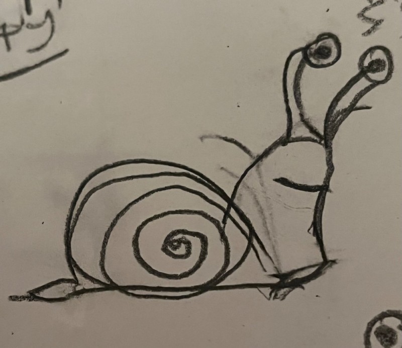 Create meme: snail , snail pencil, snail drawing