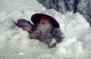 Create meme: Gandalf, Gandalf the Caradhras, Gandalf in the snow