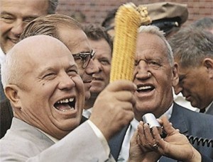 Create meme: Khrushchev with corn