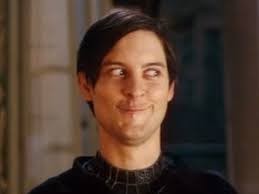 Create meme: spider man Tobey Maguire, Tobey Maguire smile, tricky Toby Maguire