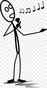 Create meme: man with microphone, silhouettes, stickman