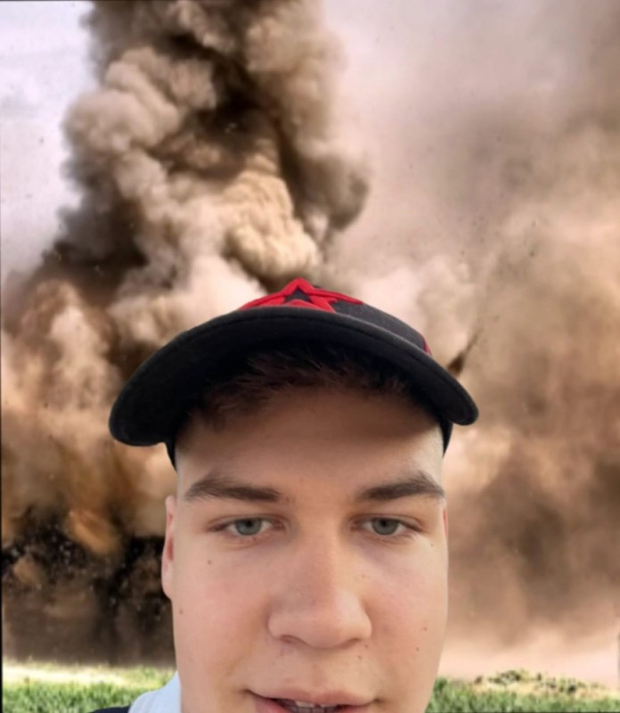 Create meme: guy , the explosion , dust explosion