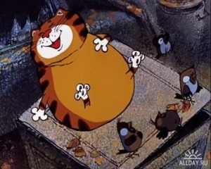Create meme: the return of the prodigal son, fat cat cartoon, cat Basil