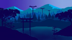 Create meme: game firewatch, landscapes in the style of flat, firewatch tower Wallpaper