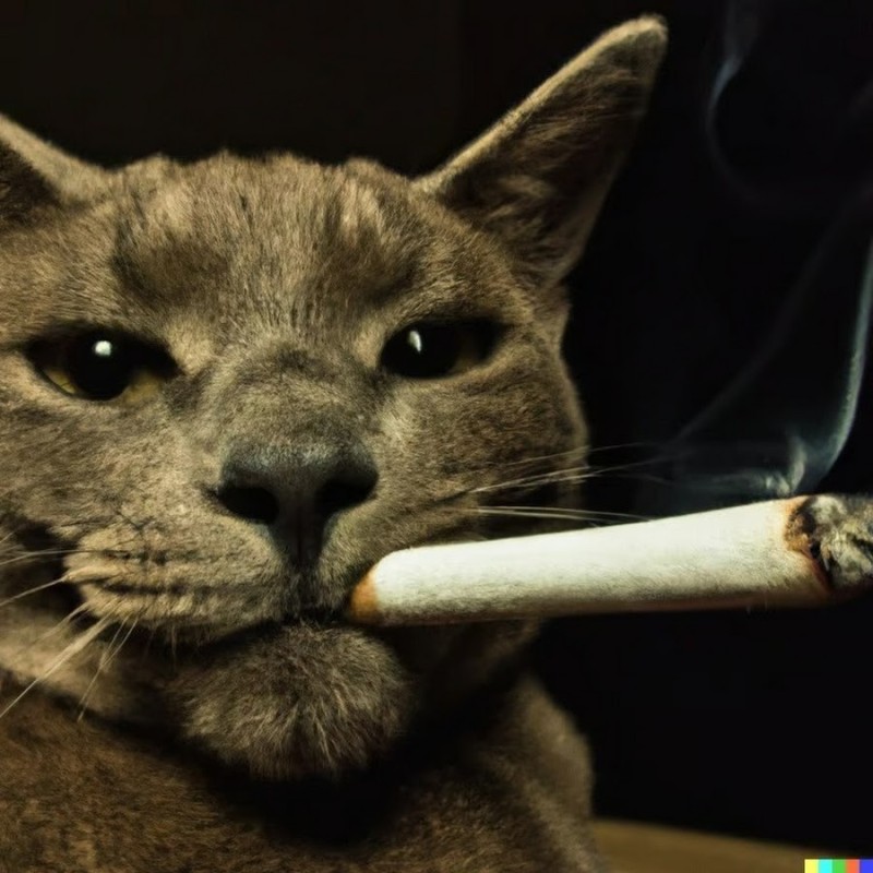 Create meme: cat with a cigar, cat with a cigarette, smoking cat