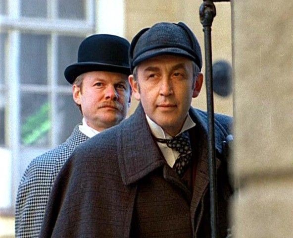 Create meme: Sherlock Holmes and Dr. Watson meet, Vasily Livanov Sherlock Holmes, Sherlock Holmes and Dr. Watson TV series