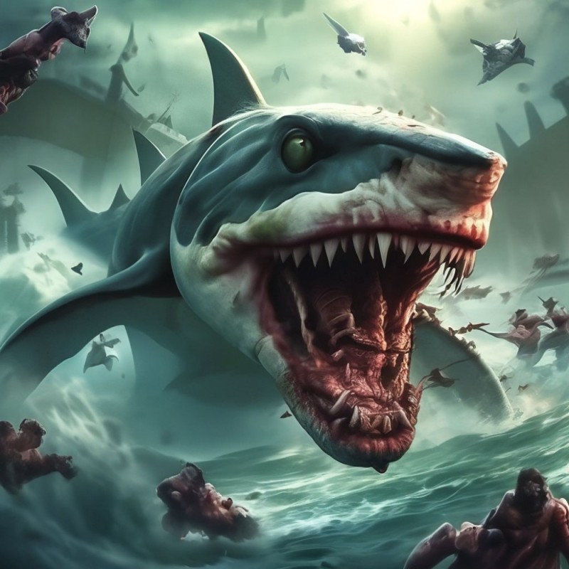 Create meme: shark carcharodon megalodon, ancient megalodon sharks, big shark megalodon