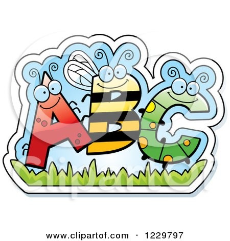 Create meme: letters with bees, bee clipart, illustration a+b c