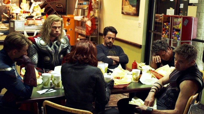 Create meme: Kazan artist klod_mande, the avengers eat shawarma, the Avengers 