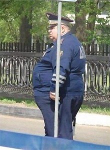 Create meme: the violator will be eaten photo, fat COP, fatty dpsnikov