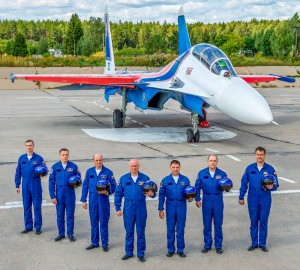 Create meme: aerobatic team Russian knights, Russian knights