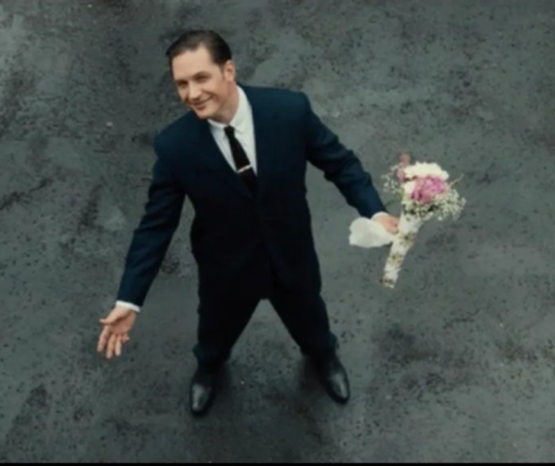 Create meme: the legend movie with tom hardy flowers, The legend of Tom Hardy, tom hardy legend with flowers