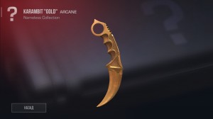 Create meme: gold karambit from standoff 2, standoff 2 karambit gold, karambit gold standoff