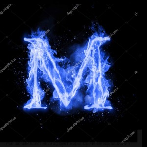 Создать мем: Рисунок, красивые буквы огненные голубой, буква м