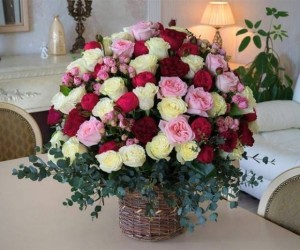Create meme: beautiful bouquet, a huge bouquet of flowers, rose mix
