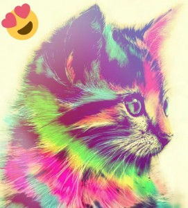 Создать мем: цветные котики, котик, радужный котик