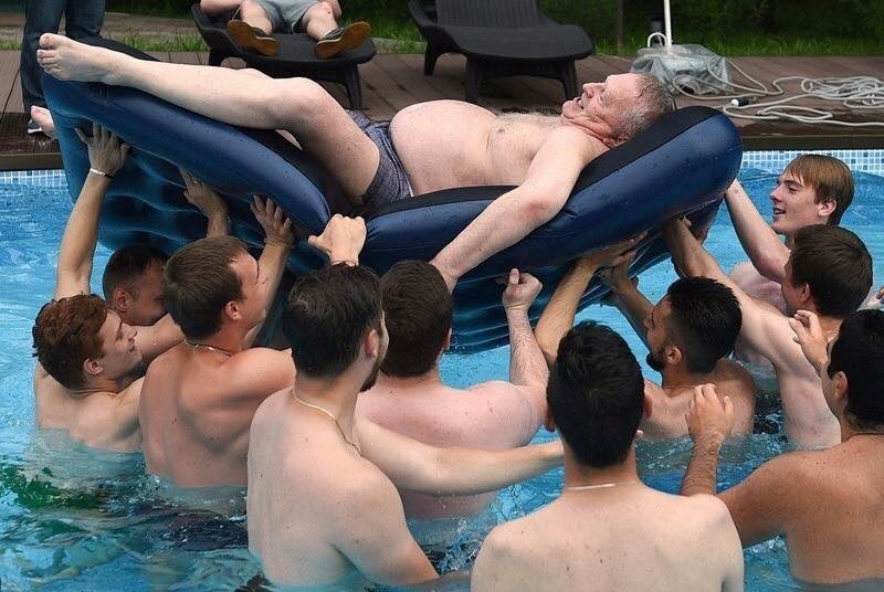 Create meme: vladimir zhirinovsky pool, zhirinovsky in the pool, Zhirinovsky and the boys in the pool